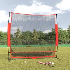 shumee Prenosna baseball mreža črna in rdeča 215x107x216 cm poliester