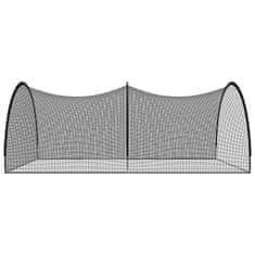 Vidaxl Kletka z mrežo za baseball črna 600x400x250 cm poliester