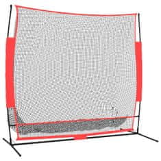 shumee Prenosna baseball mreža črna in rdeča 215x107x216 cm poliester