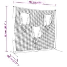 shumee Prenosna baseball mreža črna in rdeča 183x105x183cm poliester