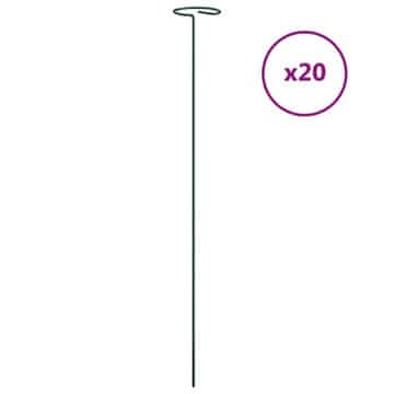 Vidaxl Oporni stebri za vrtne rastline 20 kosov zeleni 61 cm jeklo