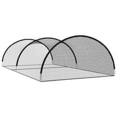 Greatstore Kletka z mrežo za baseball črna 900x400x250 cm poliester