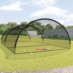 Vidaxl Kletka z mrežo za baseball črna 900x400x250 cm poliester