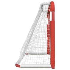 Vidaxl Gol za hokej rdeč in bel 137x66x112 cm poliester