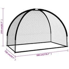 shumee Mreža za vadbo golfa črna 300x150x210 cm poliester