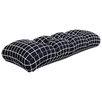 Vidaxl Blazina za palete črna karo 120x40x12 cm blago