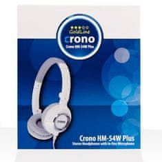 Crono HM-54W Plus - zaprte slušalke, 2x 3,5 mm jack, bele/sive barve, mikrofon