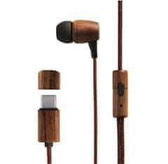 Energy Sistem Slušalke Eco Walnut Wood (USB-C, v ušesih, trajnostni les, konopljin kabel, mikrofon, nadzorni pogovor)