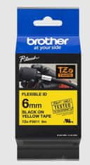Brother TZE-FX611, rumeno/črno, 6 mm