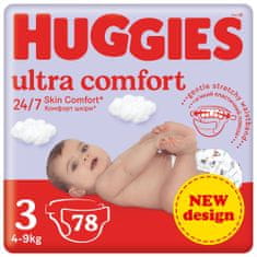 Huggies HUGGIES plenice za enkratno uporabo Ultra Comfort Mega 3 (4-9 kg) 78 kosov
