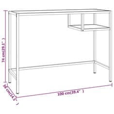 Vidaxl Računalniška miza črn marmor 100x36x74 cm kaljeno steklo