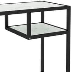Vidaxl Računalniška miza bel marmor 100x36x74 cm kaljeno steklo