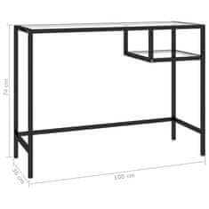 Vidaxl Računalniška miza prozorna 100x36x74 cm steklo