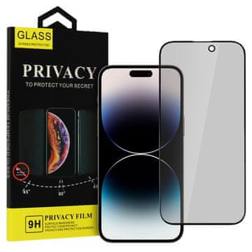 shumee Kaljeno steklo, privacy glass za iPhone 14 Pro črno