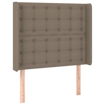 Vidaxl Vzglavje z ušesi taupe 103x16x118/128 cm blago