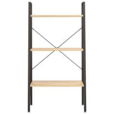 Vidaxl 3-nadstropni stoječi regal svetlo rjav in črn 56x35x108 cm