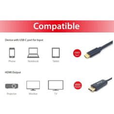 Equip kabel USB-C na DisplayPort, M/M, 2m, 4K/60Hz